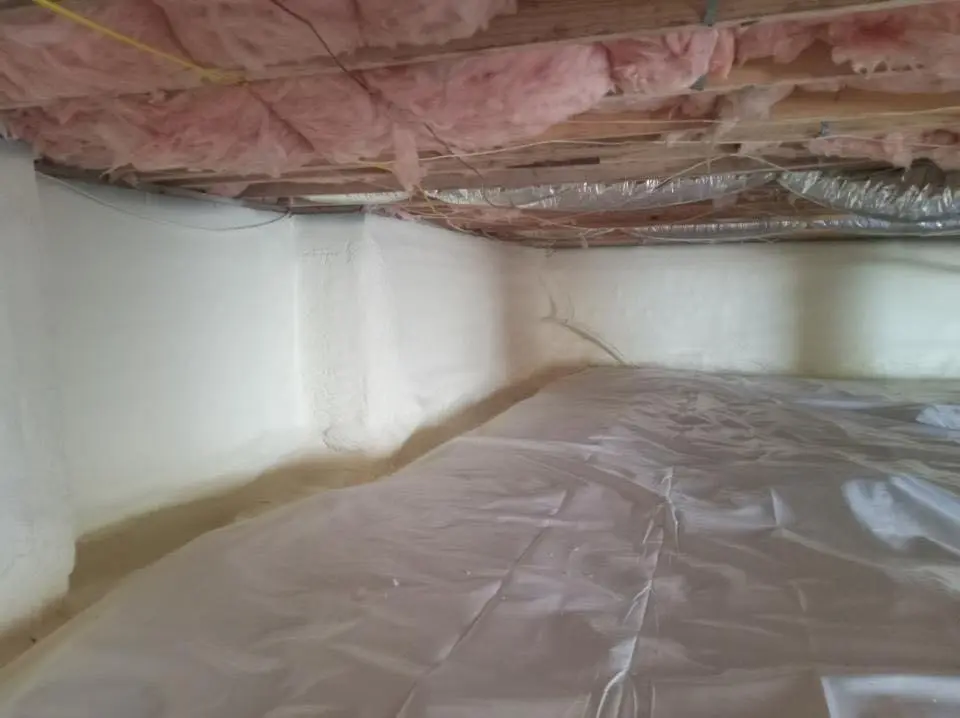 Crawl space encapsulation with closed-cell spray foam for Spray Foam Roofing in Falmouth